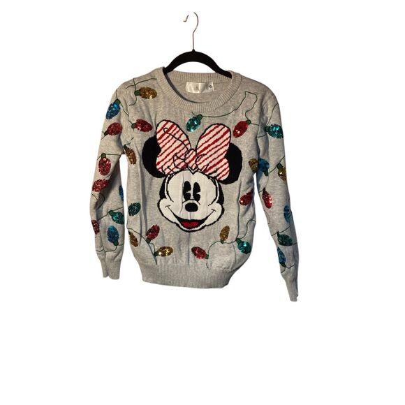 Disney Minnie mouse, Christmas light bulb, Sequin sweater, size medium - Picture 2 of 5